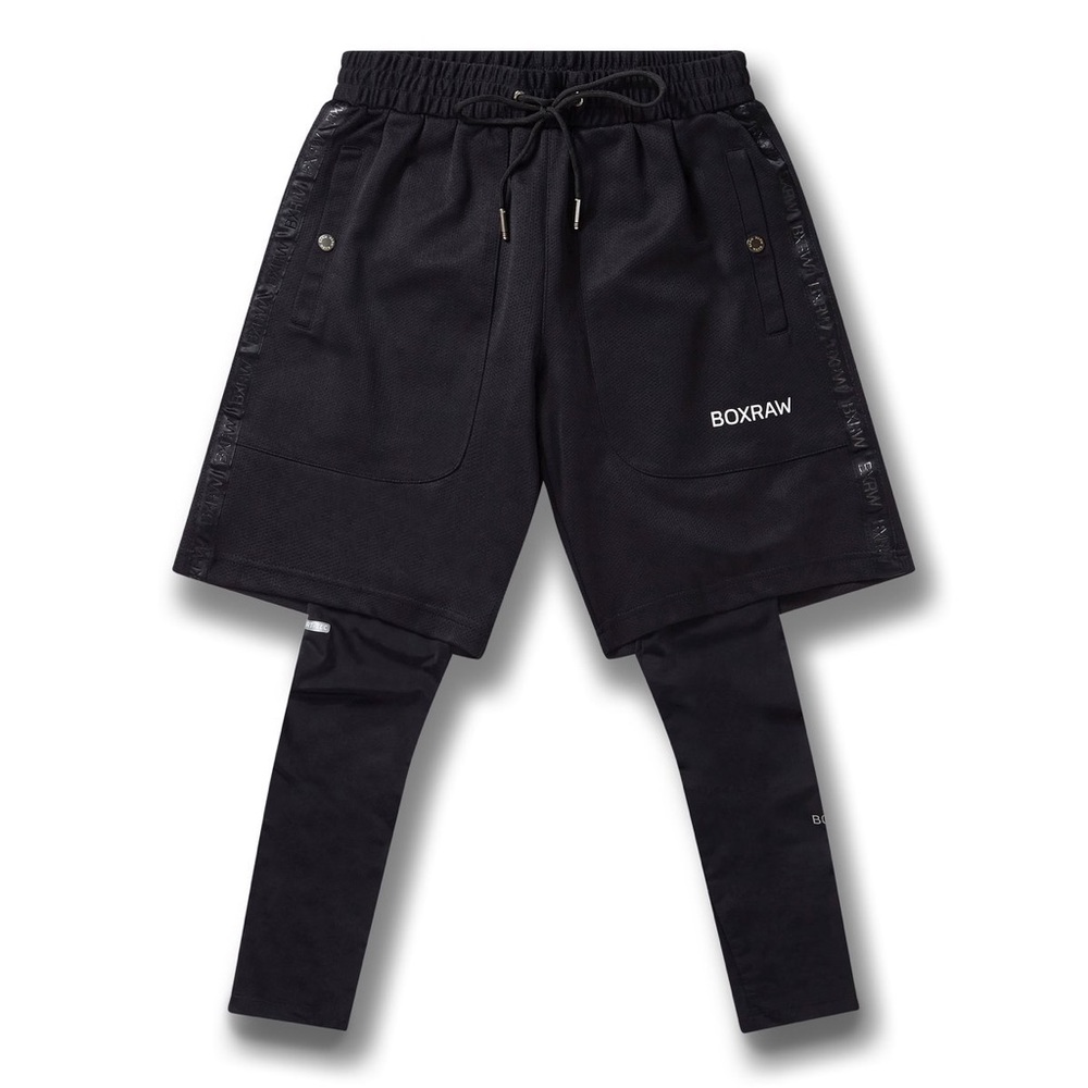 boxraw black training pep shorts